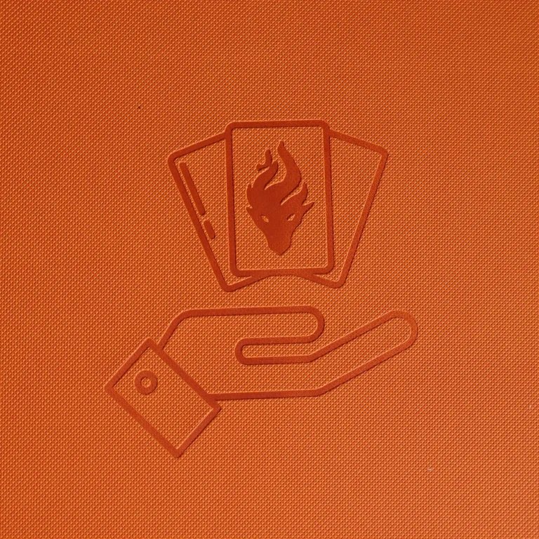 Binder Laranja — Flame Shield 12 Bolsos