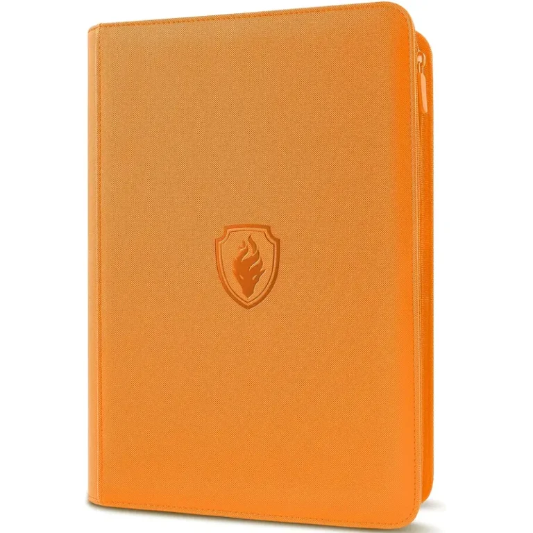 Binder Laranja — Flame Shield 9 Bolsos